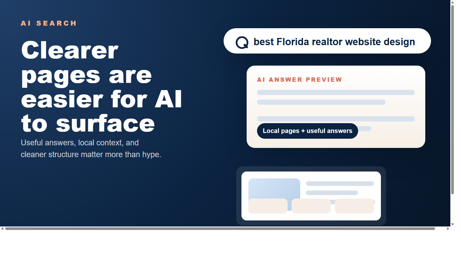 Editorial cover for an AI search visibility article